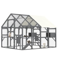 Cat Catio Outdoor Enclosure Patio Large Cat House with 7 Platforms 2 Resting Box