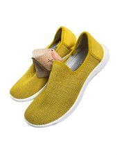 NEW Arcopedico Easy Fit Slip On Yellow Women's Knit Shoes Size 39