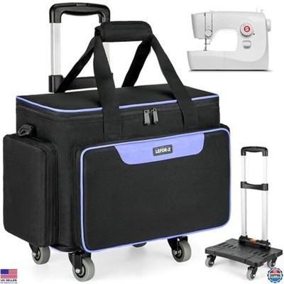 Rolling Sewing Machine Case with Wheels, Trolley Tote Bag for