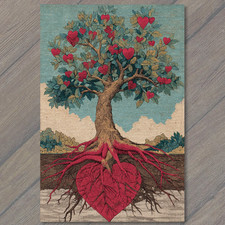 POSTCARD Heart Tree Roots Love Valentine Nature Symbol