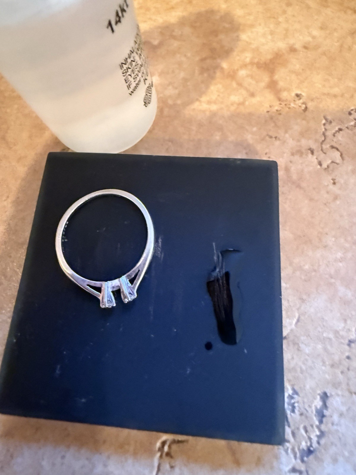 14K Minimalist Stackable 2 Diamonds Ring - image 6