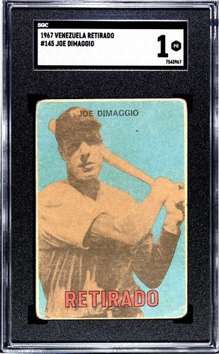 Joe DiMaggio #145 1967 Venezuela Topps card