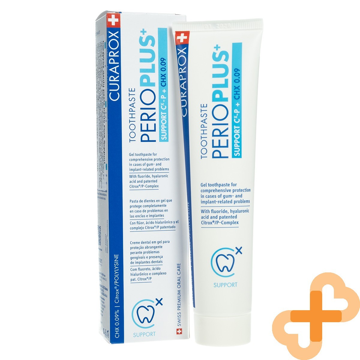CURAPROX PERIOPLUS+ Toothpaste with Hyaluronic Acid and Chlorhexidine 0.09% 75ml