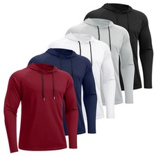 5 Pack Men's Fishing Shirts Long Sleeve UPF Sun Protection Hoodie Lightweight...