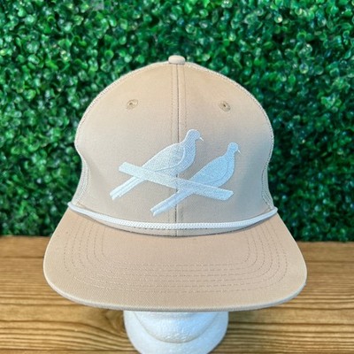 Two Doves Logo Rope 6 Panel Trucker Beige Mens Hat Adult Cap