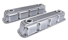 Jegs Polished Finned Aluminum Valve Covers For 1992-2003 Mopar Magnum 5.2l 318