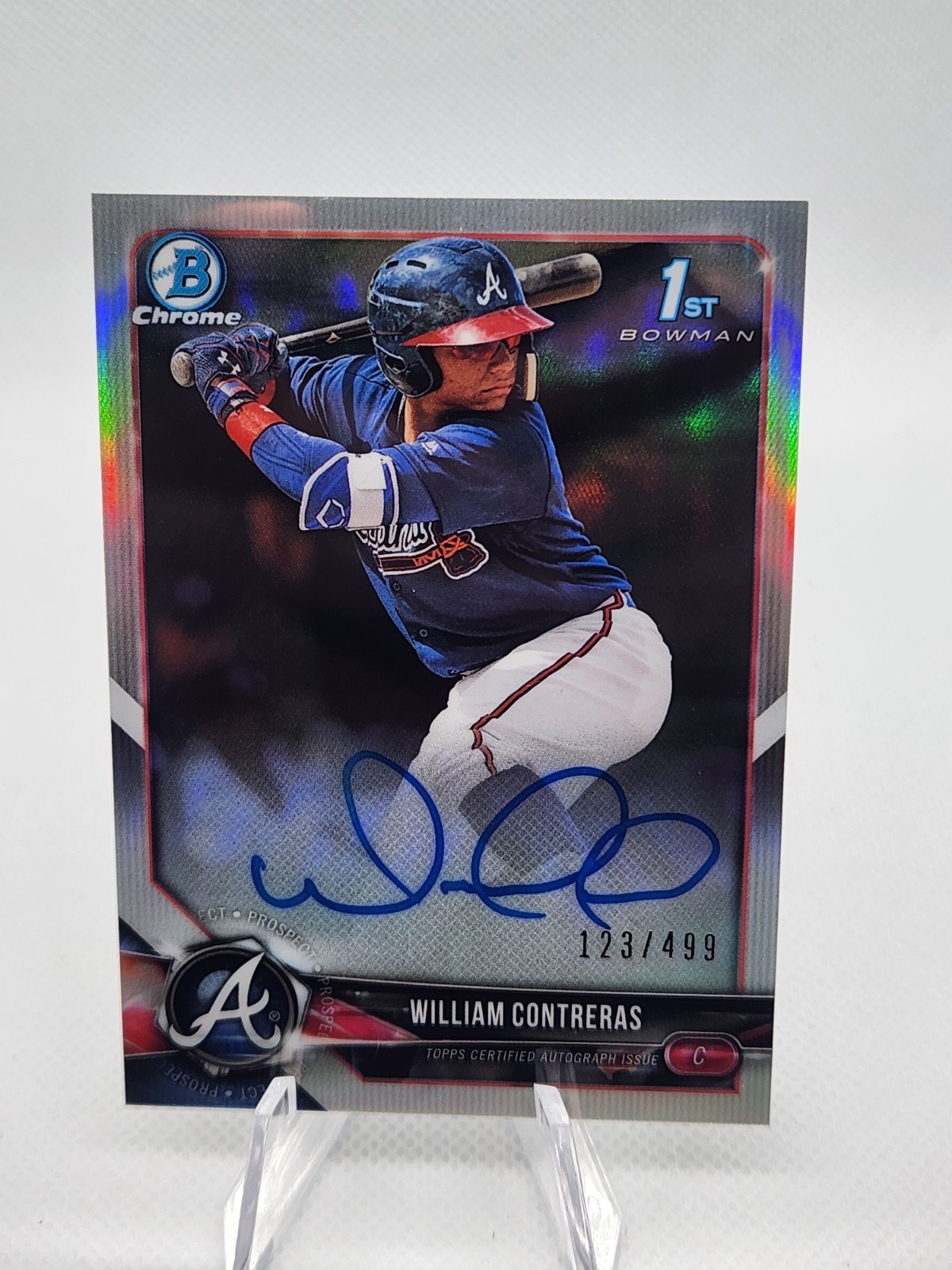2018 Bowman Chrome William Contreras Refractor Auto /499 1st Braves Brewers
