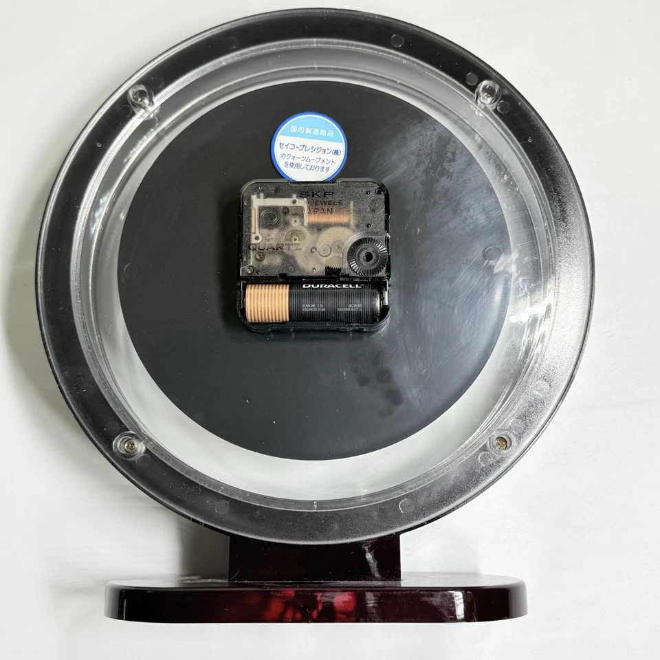 Japanese Theme Quartz Desk Clock Seiko Movement Faux Rosewood Mantel Working - Image 2 of 4