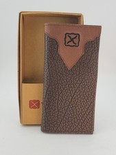 NEW TWISTED X Rodeo Mens Western Wallet GENUINE LEATHER Brown Stitching X Logo