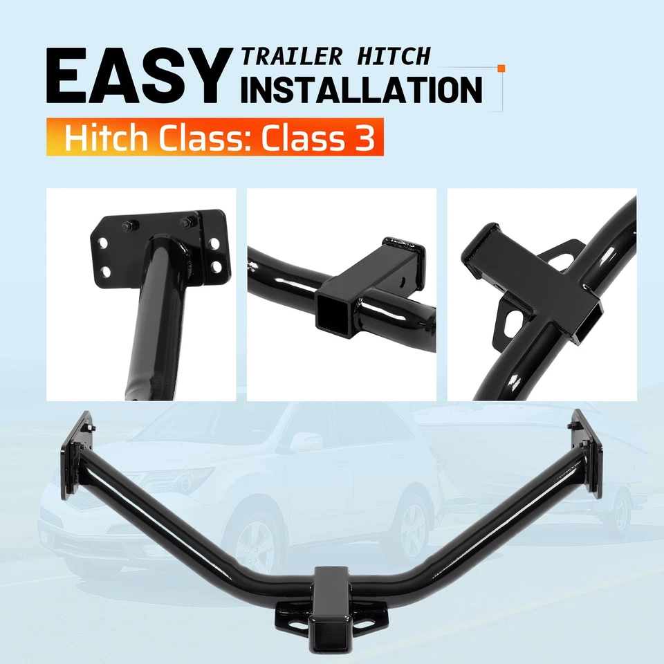 For Acura MDX Models 2007-2013 Class 3 Trailer Hitch Tow Receiver 2" Black - Image 4 of 4