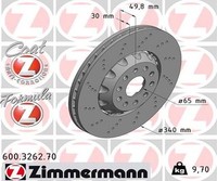 Zimmermann 2X Bremsscheibe Vorne Ø340 InnenbelüFtet Gelocht FüR VW Passat