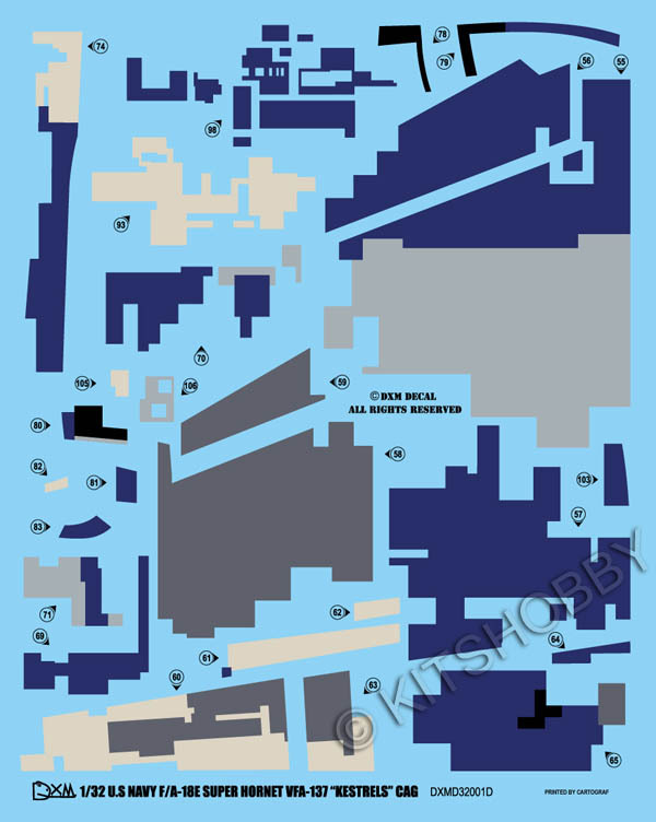 Decals for 1/144 USN F/A-18E VFA-195 Dambusters CAG 2011 ChippyHo DXM