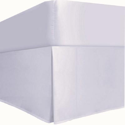3 Side White Solid - Tailored Bed Skirt 650 TC Cotton Open Corner  ~New~