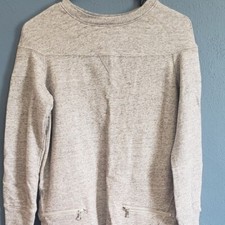 Uniqlo grey sweater dress with long sleeves zippered pockets size small FLAW GUC