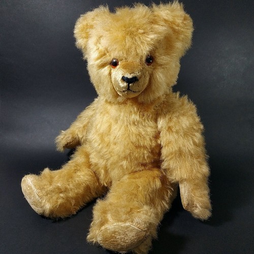 TEDDY BEAR. Vintage Mohair Wood Wool Stuffing Toy. Germany