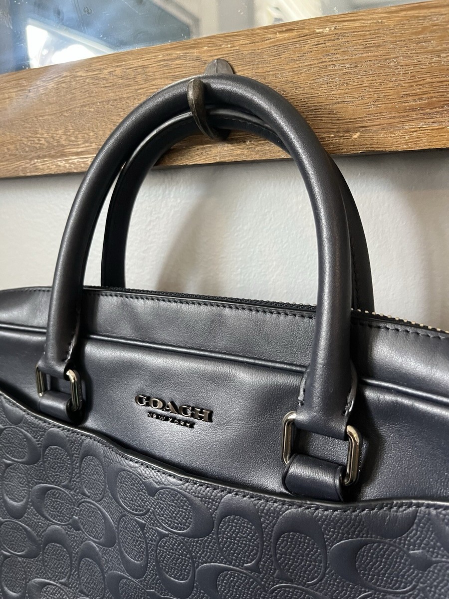 Coach Beckett Slim Brief Laptop Carrier Signature Crossgrain