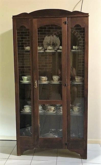 Silky Oak Display Cabinet Converted From A Wardrobe