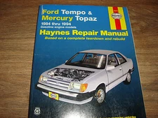 Haynes Ford Tempo Mercury Topaz 1984-1994 Automotive Repair Manual 36078