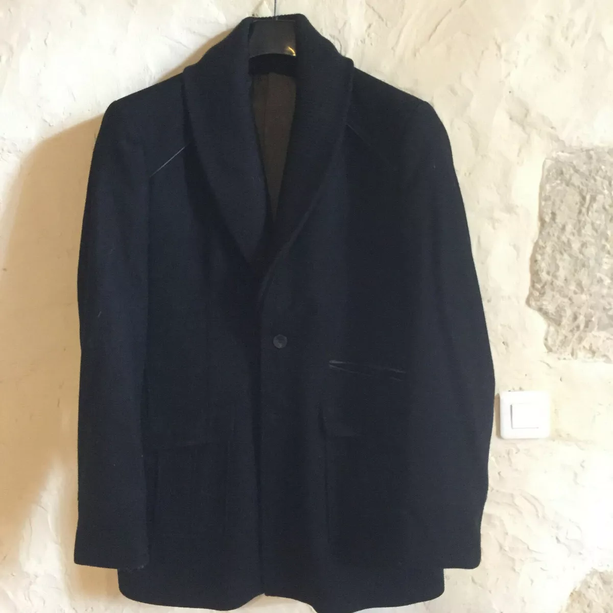 VESTE TROIS QUART HOMME DEVRED bleu marine taille XXL laine 62