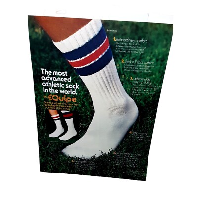 1974 Equipe Sport Socks Vintage Print Ad 70s
