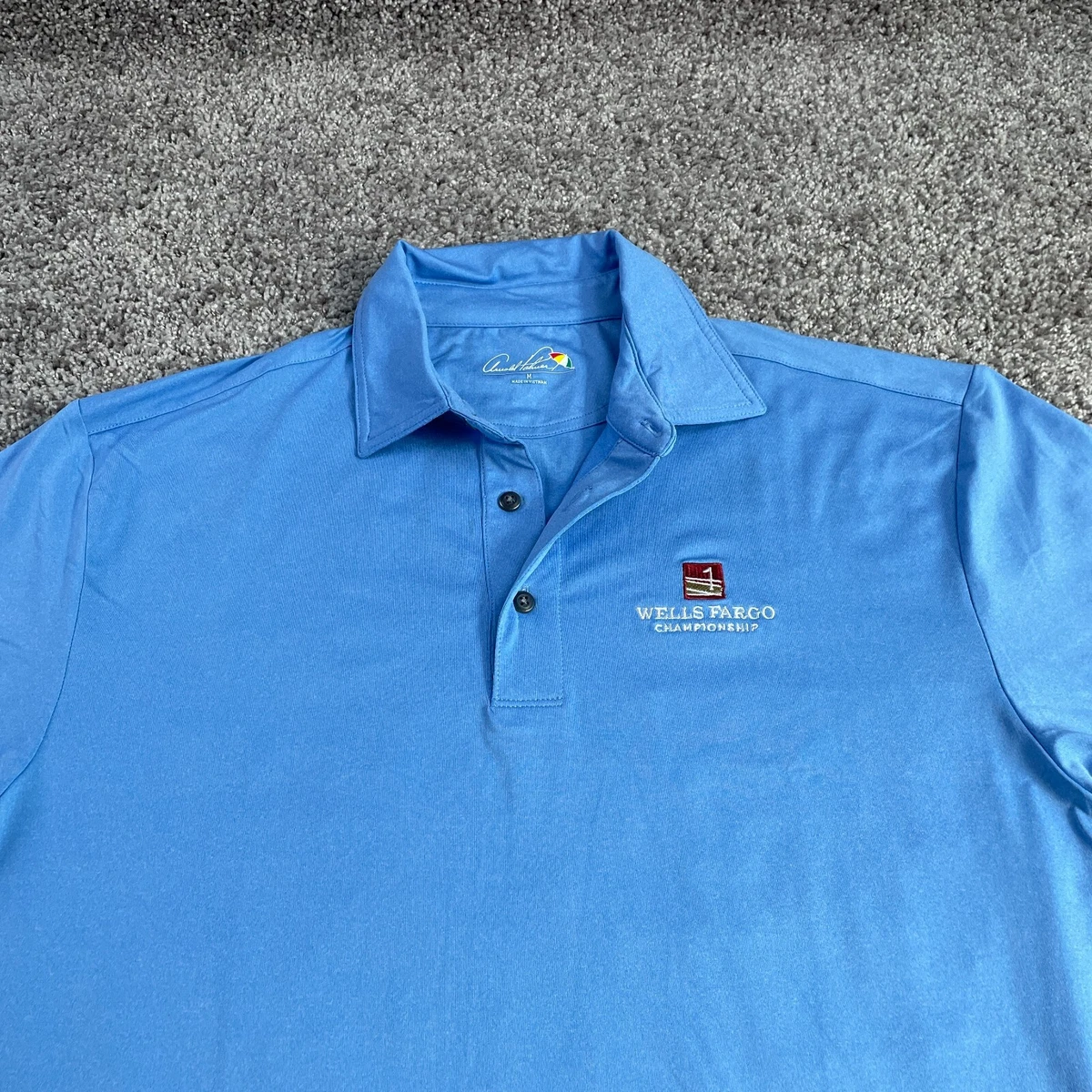 Arnold Palmer Polo Shirt Adult Medium Blue White Golfer Golfing Rugby Mens