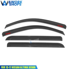 Fits 13-18 Nissan Altima Sedan Window Visors Vent Rain Guard Shade w/ Red Turbo