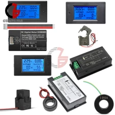 AC 20A 63A 100A LCD Panel Meter Monitor Watt Kwh Power Energy Voltmeter Ammeter