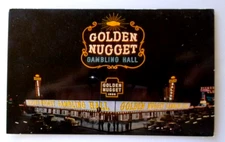 Golden Nugget Gambling Hall Casino Postcard Las Vegas Nevada Chrome Old Cars