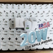 Dual Port PD USB A & Type C Plug Fast Charger Brick For iPhone 16 14 Samsung Lot