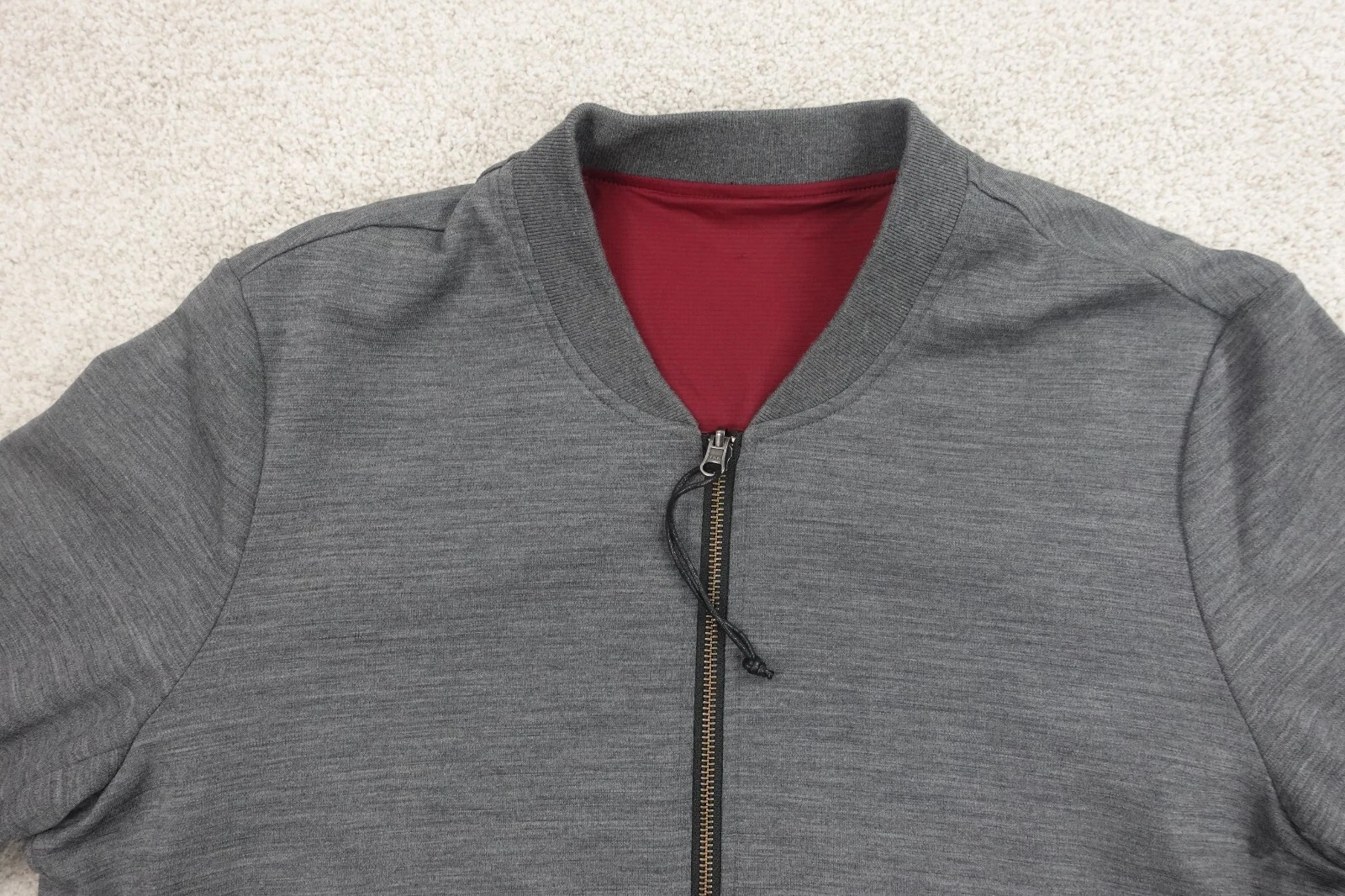 Rick Owens Giacca Bomber Uomo XXXL Grigio Lana Merino Reversibile Full Zip con Cappuccio