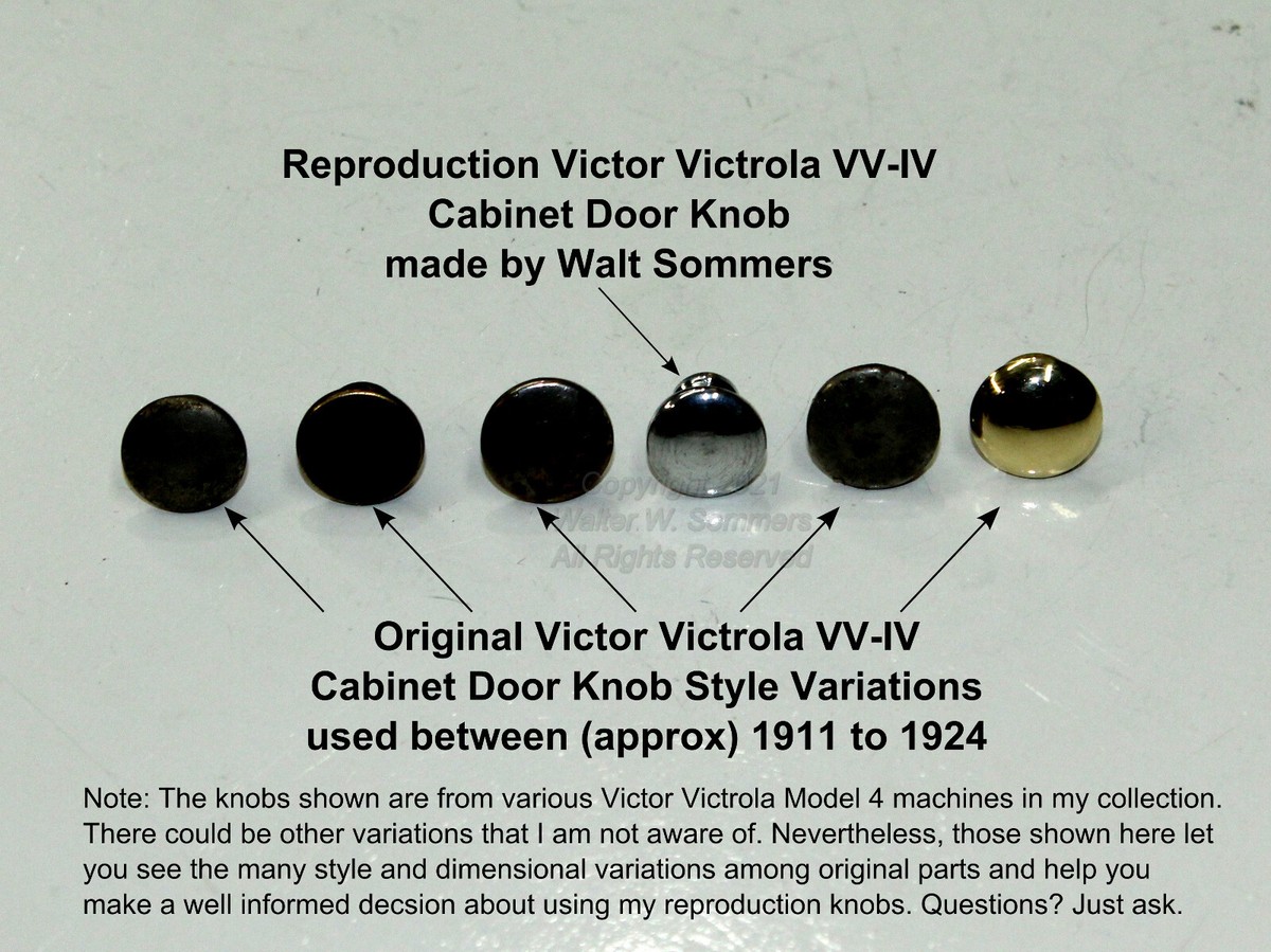 VV-IV Victor Victrola Two (2) Cabinet Door Knobs VV-IV Model 4 +