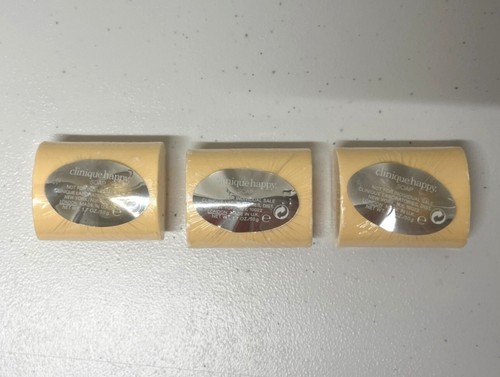 Lotto di 3 saponette Clinique Happy da viaggio misura 1,7 once ciascuna NUOVE SIGILLATE