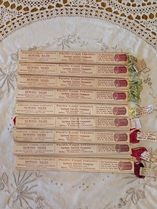 Lot of 9 Antique "Pacific Coast Industry" Embroidery Floss Sleeve Skein
