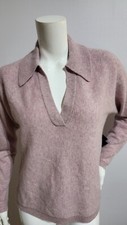 NEW TAHARI WOMEN'S 100 2PLY SOFT CASHMERE SWEATER SIZE M - PURPLE HEATHER