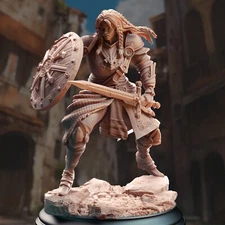 Jorjie Female Human Veteran Fighter Paladin Miniature | D&D DnD