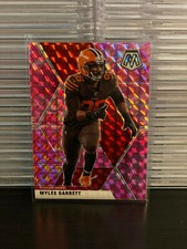 2020 Panini Mosaic Camo Pink Prizm Myles Garrett #55 Cleveland Browns
