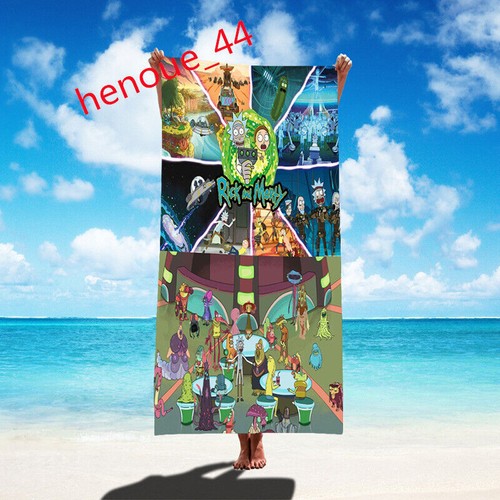 3D Rick and Morty Swim Bath Towel Beach Thick Microfiber Turt 70*140cm Xmas Gift - Picture 24 of 27