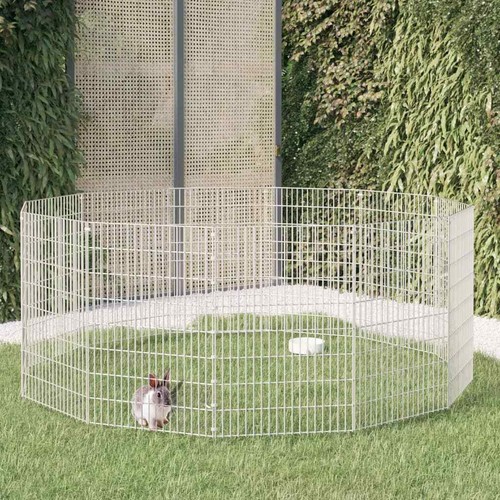 Free Range Animal Enclosure Rabbit Hutch Free Range Pen Galvanized Iron vidaXL - Picture 4 of 48