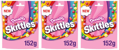 3 SKITTLES DESSERTS Flavor Vegan Sweets Bags 152g 5.4oz New Rare Sweets