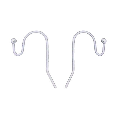 200 Earwires Silver Plated Copper Ear Wire Hooks Earring Findings Ball End 21x12