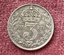 1918  Silver Threepenny  Piece.  Collectors Item.