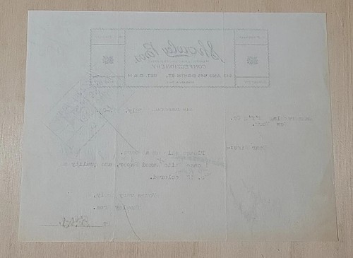 1908 Antique Document, Showley Bros. San Diego, California, Signé B G Showley - Photo 7 sur 8