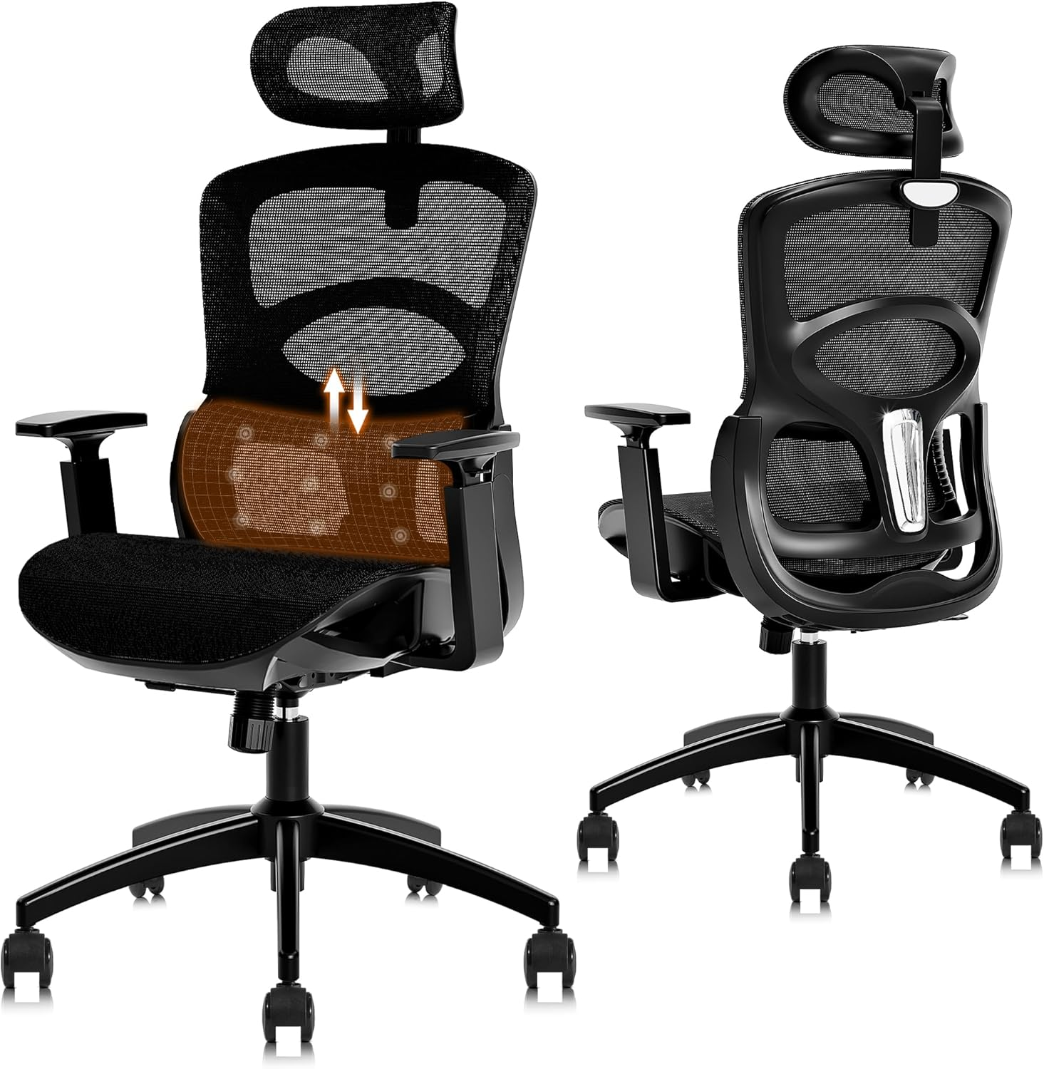 Ergonomic High-Back Office Chair with Adjustable Lumbar Support for Comfort-image