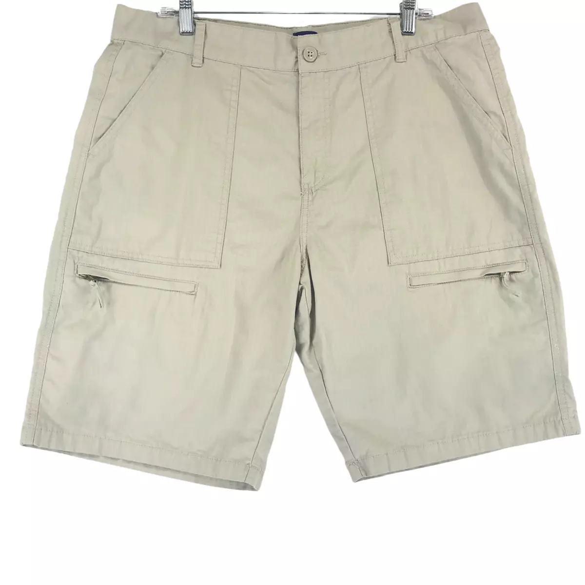 Route 66 Cargo Shorts Men s 38x11 Beige Cotton Rip Stop 6 Pocket
