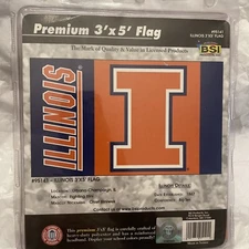 BSI Products Inc Illinois Orange Flag with Grommets Flag  New Big Ten