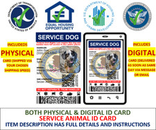 SERVICE DOG ID CARD - CUSTOMIZABLE DUAL SIDED