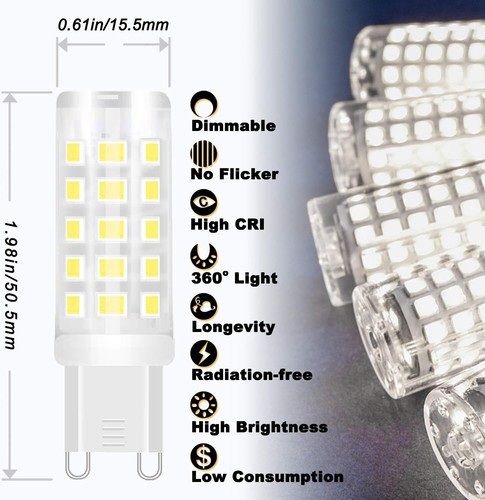 Long-Lasting 3W G9 LED Bulbs - 6000K Daylight Brightness, Ideal for Chandeliers - Picture 4 of 8