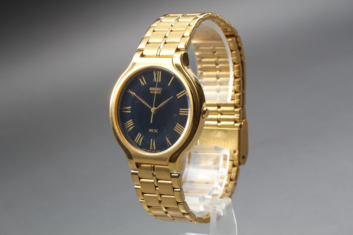 SEIKO 稼働 ゴールド V701-6K00 ゴールド文字盤 腕時計 Vintage 