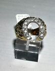 Mens Gold Nugget Horseshoe With Brilliant White Stones! Sizes Up To 15