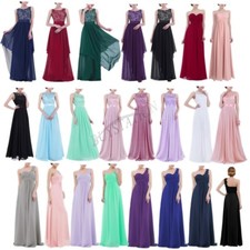 Women's Crochet Lace Wedding Bridesmaid Evening Gown Long Formal Prom Dress